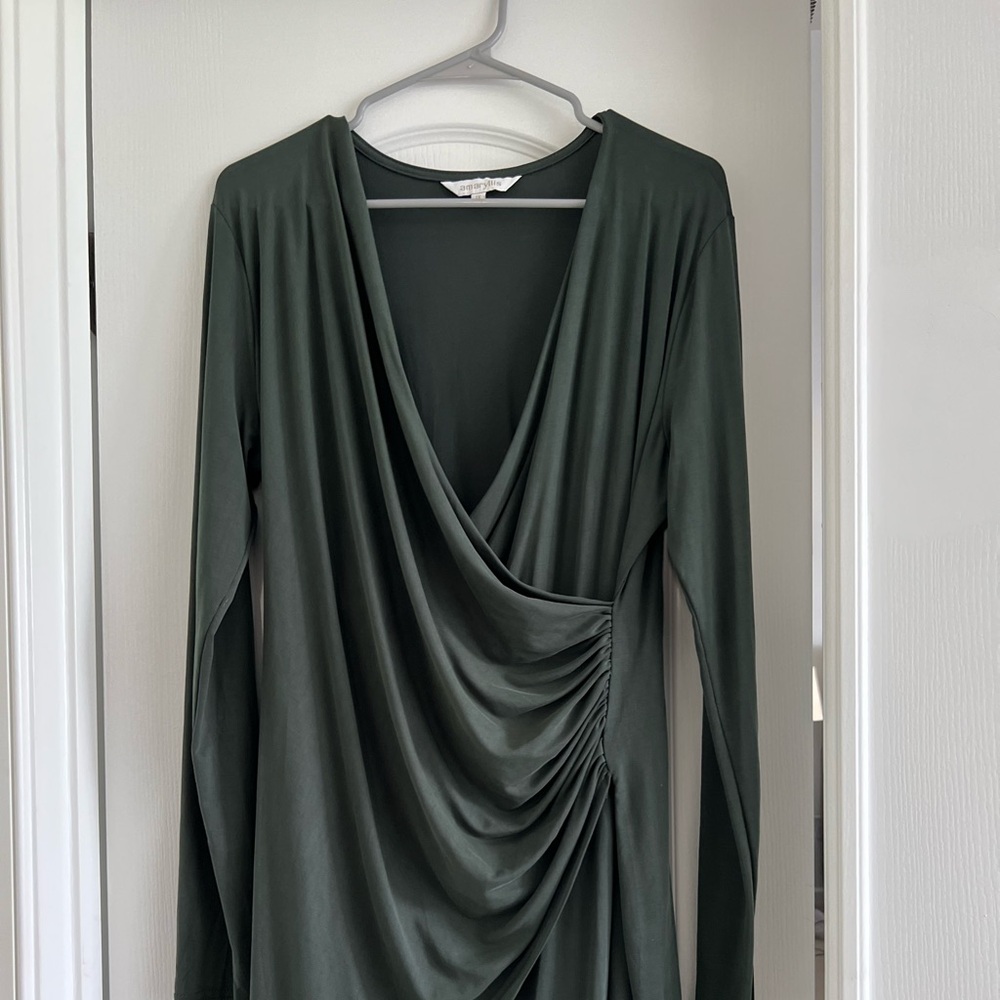 Amaryllis Hunter Green long sleeved dress.